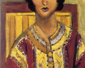 穿红色外套的女人 - 亨利·马蒂斯